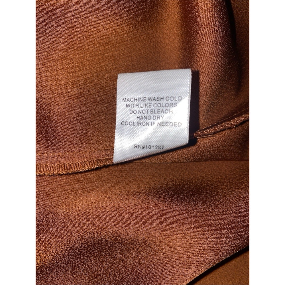 Alexia Admor August Draped Fit & Flare Midi Burnt‎ Rust Dress Size 12 - Picture 14 of 14